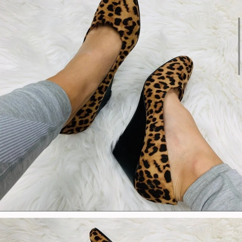 SALE NEW leopard kitten wedge heels